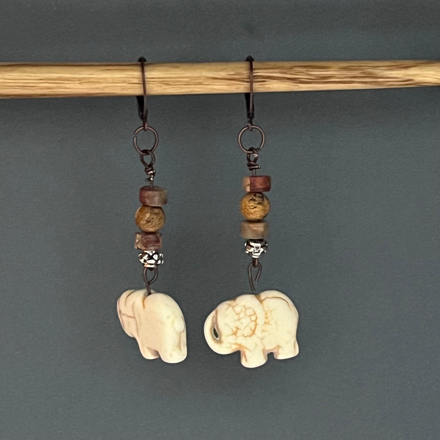 Boho Elephant Dangle Earrings