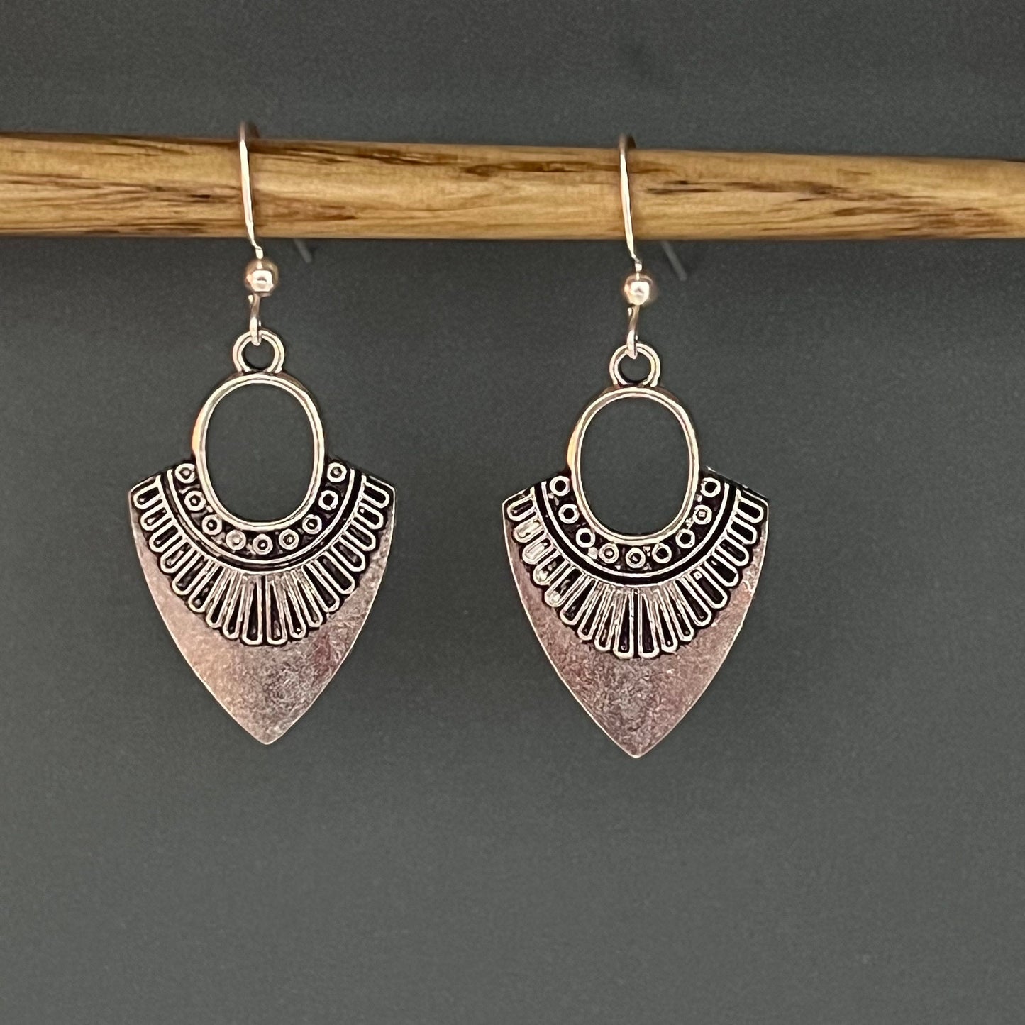 Boho Silver Dangle earrings // Handmade Unique Earrings //