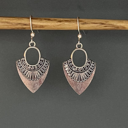 Boho Silver Dangle earrings // Handmade Unique Earrings //