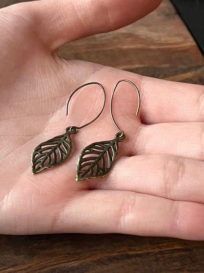 Bronze Leaf Drop earrings