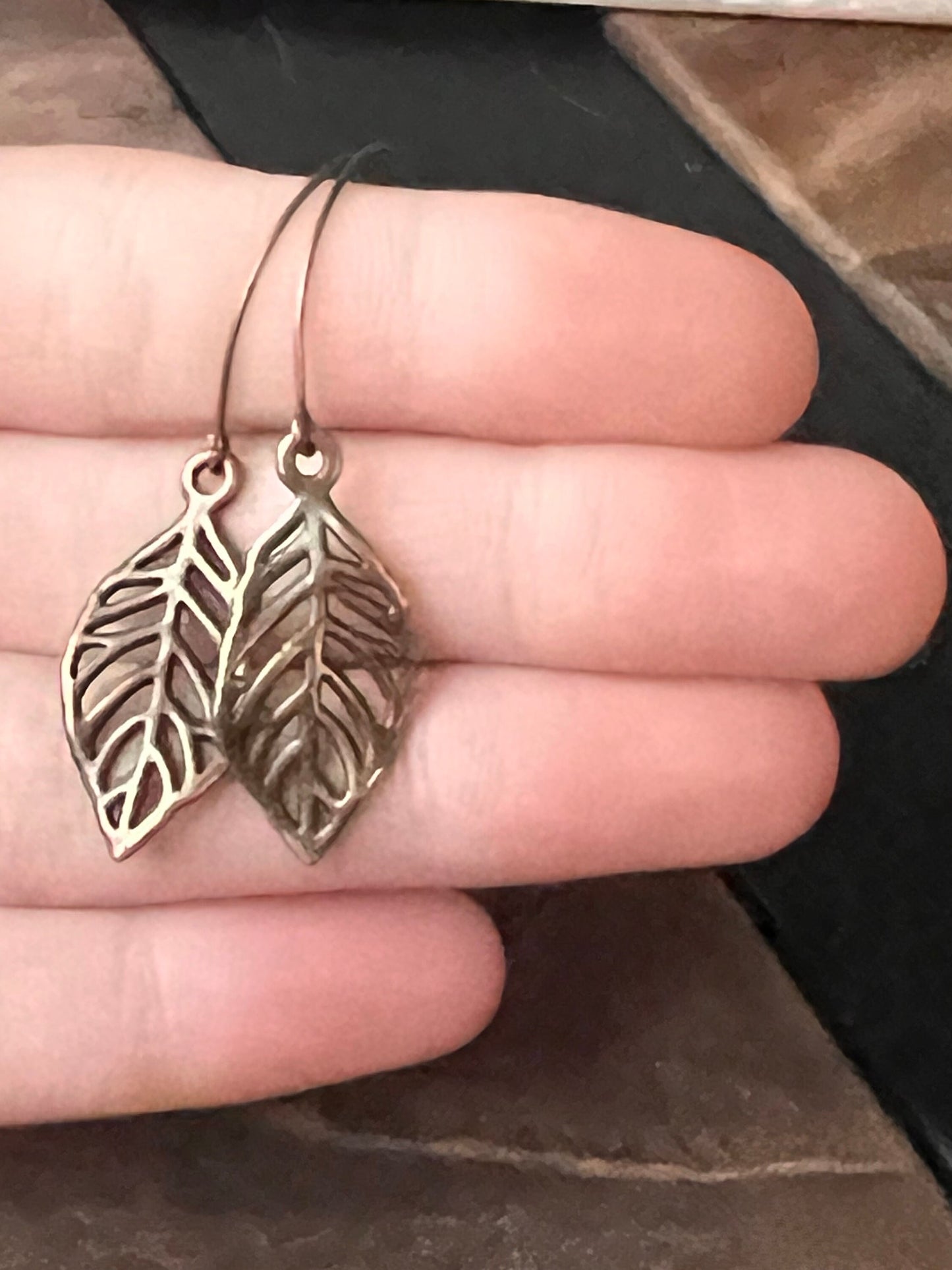 Bronze Leaf Drop earrings