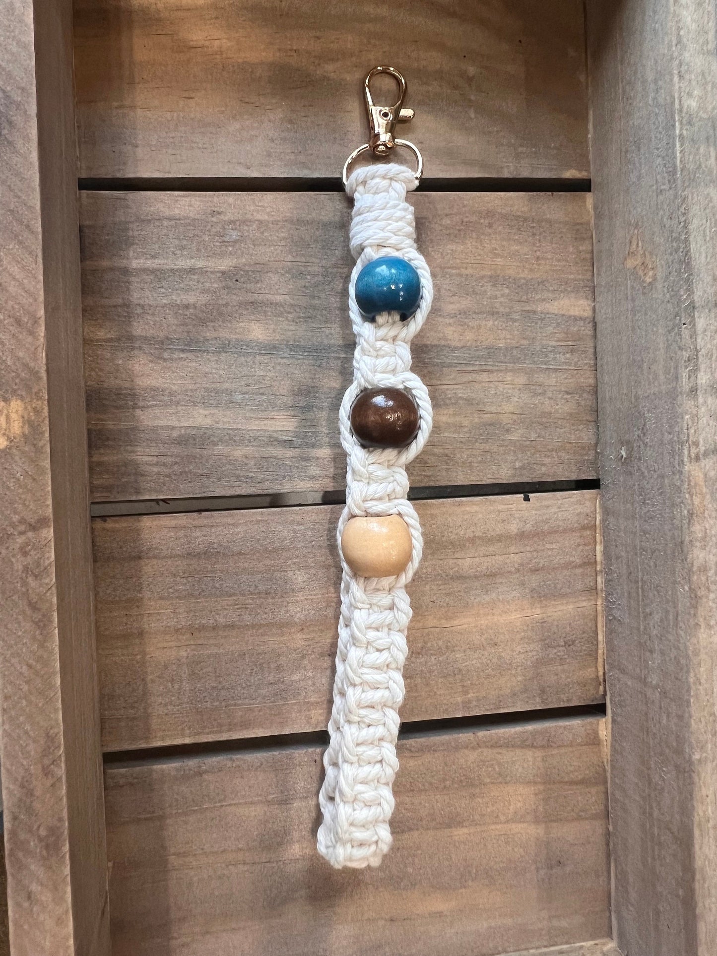 Macrame Wristlet Keychain // Gifts for Her // With Optional Chapstick Holder