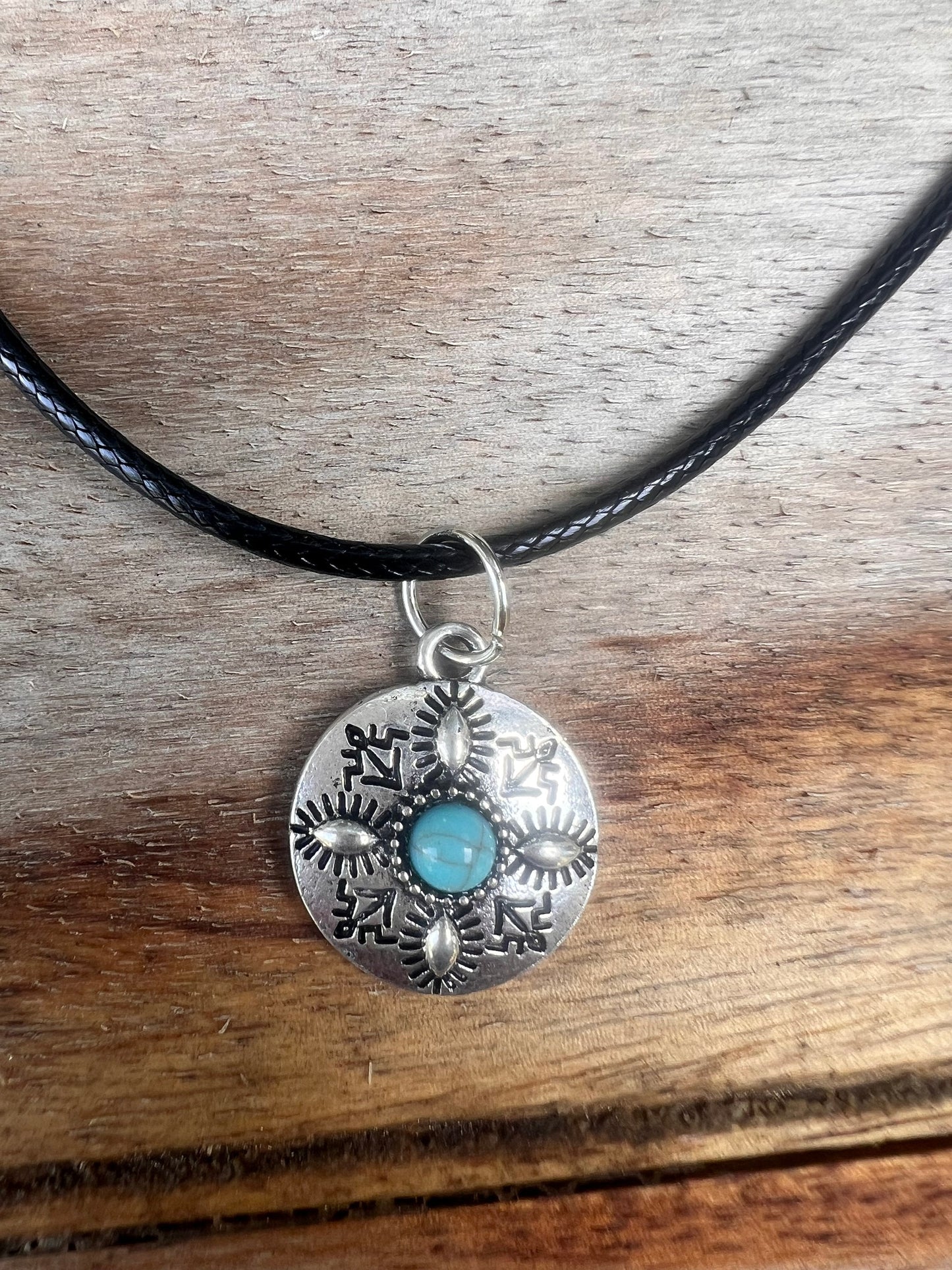 Charm Stacker Choker - Turquoise Circle