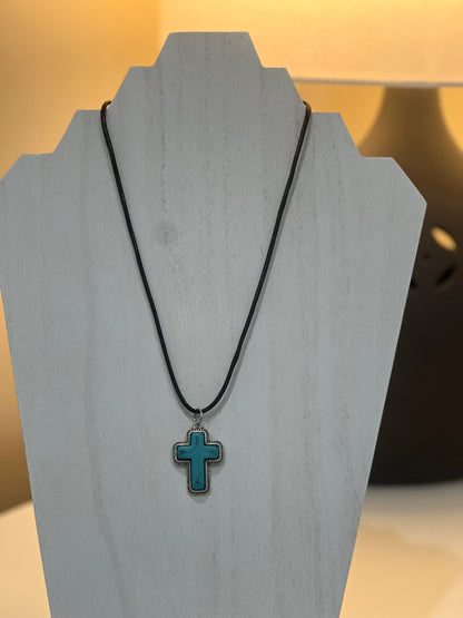 Charm Stacker Choker - Turquoise Cross